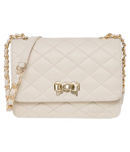 ADISA Women's Girls Quilted Cross Body Sling Bag (SL5059-Off White) - SaumyasStore