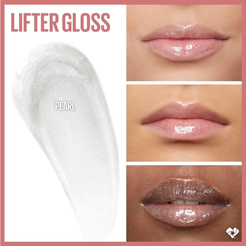 Maybelline Lifter Gloss, Hydrating Lip Gloss with Hyaluronic Acid, High Shine for Plumper Looking Lips, Pearl, Silver Pearl Clear, 0.18 Ounce - SaumyasStore