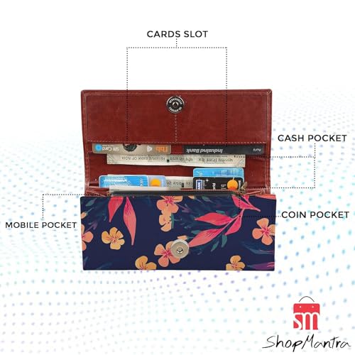 ShopMantra Wallet for Women's | Women's Wallet |Clutch |Vegan Leather | Holds Upto 6 Cards | 2 Notes and 1 Coin Compartment | Magnetic Closure | Multicolor - SaumyasStore