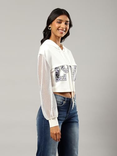 Label RITU KUMAR White Solid Sweatshirt - SaumyasStore