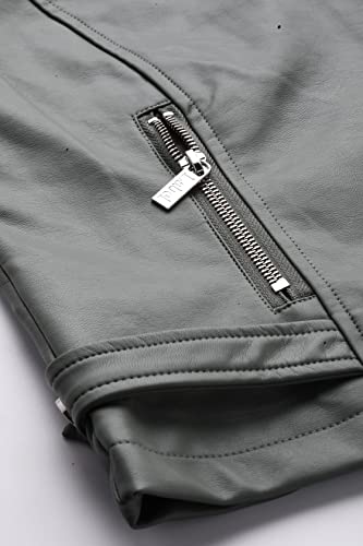 Label RITU KUMAR Sage Green Biker Jacket - SaumyasStore