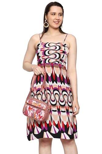 SACCI MUCCI Sling Bag for Girls/Women, Crossbody Boxy Sling Bags for Women, Side Purse | Crossbody Women's sling bag - Exotic Jungle (Blush) - SaumyasStore