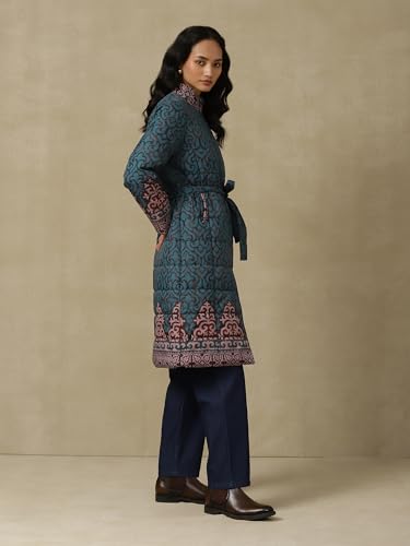 Aarke Ritu Kumar Green Quilted Jacket - SaumyasStore