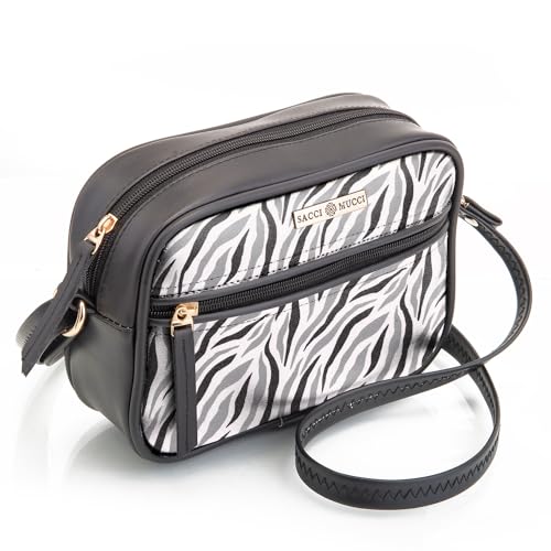 SACCI MUCCI Boxy Shoulder Sling Crossbody Bag for Women, Stylish Sling Bag For Girls, Ladies Purse, Shoulder Bag, Gift for Girls - Wave Botanical (Black) - SaumyasStore