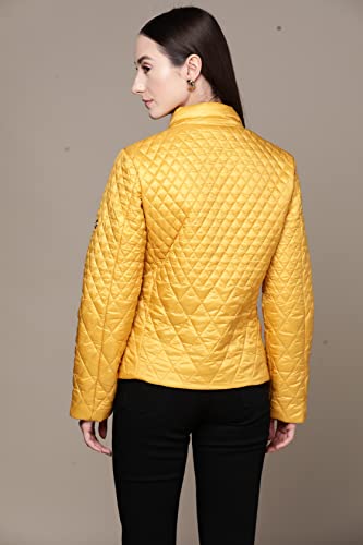 Label RITU KUMAR Yellow Solid Puffer Jacket - SaumyasStore