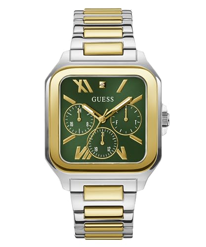 GUESS Men Green Square Stainless Steel Dial Analog Watch - SaumyasStore