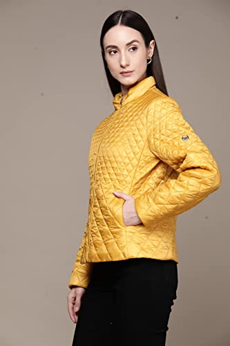 Label RITU KUMAR Yellow Solid Puffer Jacket - SaumyasStore