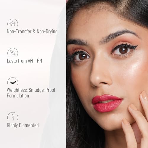 Swiss Beauty Non-Tranfer Matte Lipstick, Smooth & Waterproof, Shy Pink, 2g - SaumyasStore