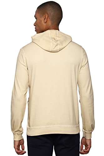 Allen Solly Solid Cotton Regular Fit Mens Sweatshirt (Beige,Large) - SaumyasStore