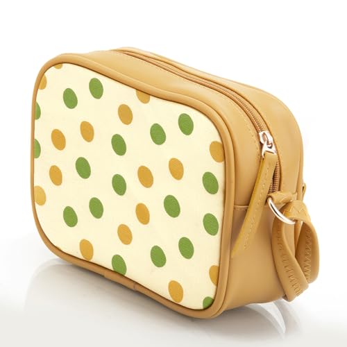 SACCI MUCCI Stylish Box Sling Bag for girls | Side Purse for Women Stylish Latest | Cross Body Sling Box Bags for Girls - Cute Polka (Mustard) - SaumyasStore