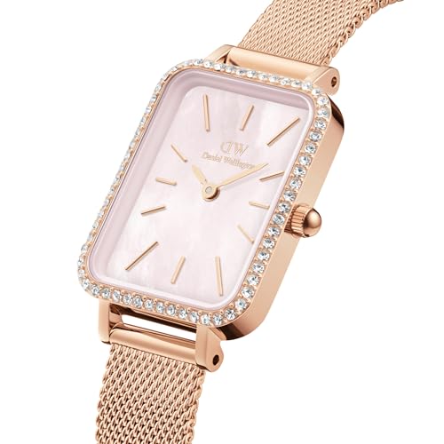 Daniel Wellington Women Analogue Mother of Pearl Pink Square Dial Watch- DW00100669K - SaumyasStore