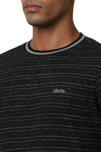 Allen Solly Men's Cotton Classic Pullover Sweater (ALSTARGFE34144_Black - SaumyasStore