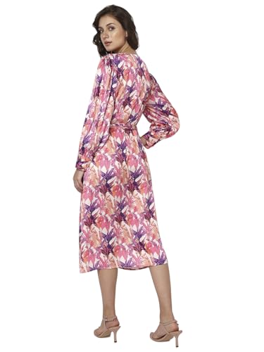 VERO MODA Women's Polyester Fit and Flare Midi Dress (Lantana) - SaumyasStore