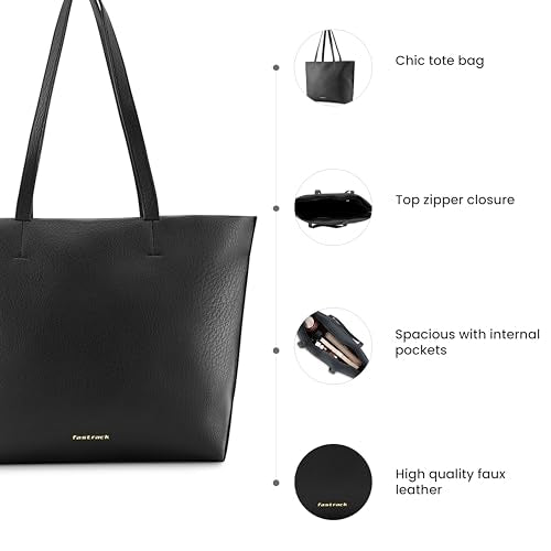 Fastrack Black Tote Bag For Women - SaumyasStore