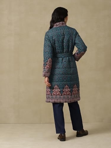 Aarke Ritu Kumar Green Quilted Jacket - SaumyasStore