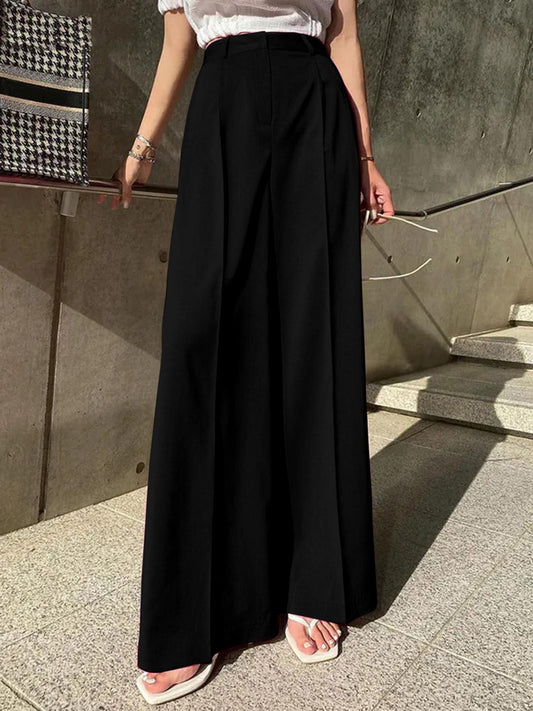 AAHWAN Women's Polyester Solid Flared Trouser - SaumyasStore