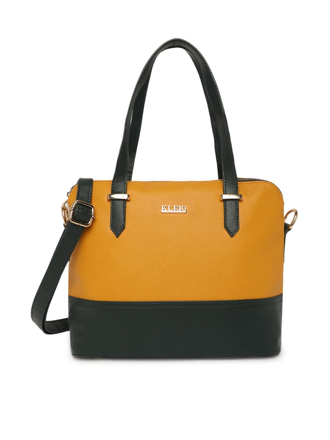 KLEIO PU Leather Twin Colour Hand Bag Purse For Girls Women Ladies (Dark Brown::White) (HO9003KL-DBWH) - SaumyasStore