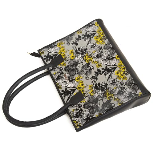 SACCI MUCCI Women's Tote Bag | Tote Bags For Women with Padded Laptop Compartment | Big Shoulder Bag for Office-Orchid (Black) - SaumyasStore