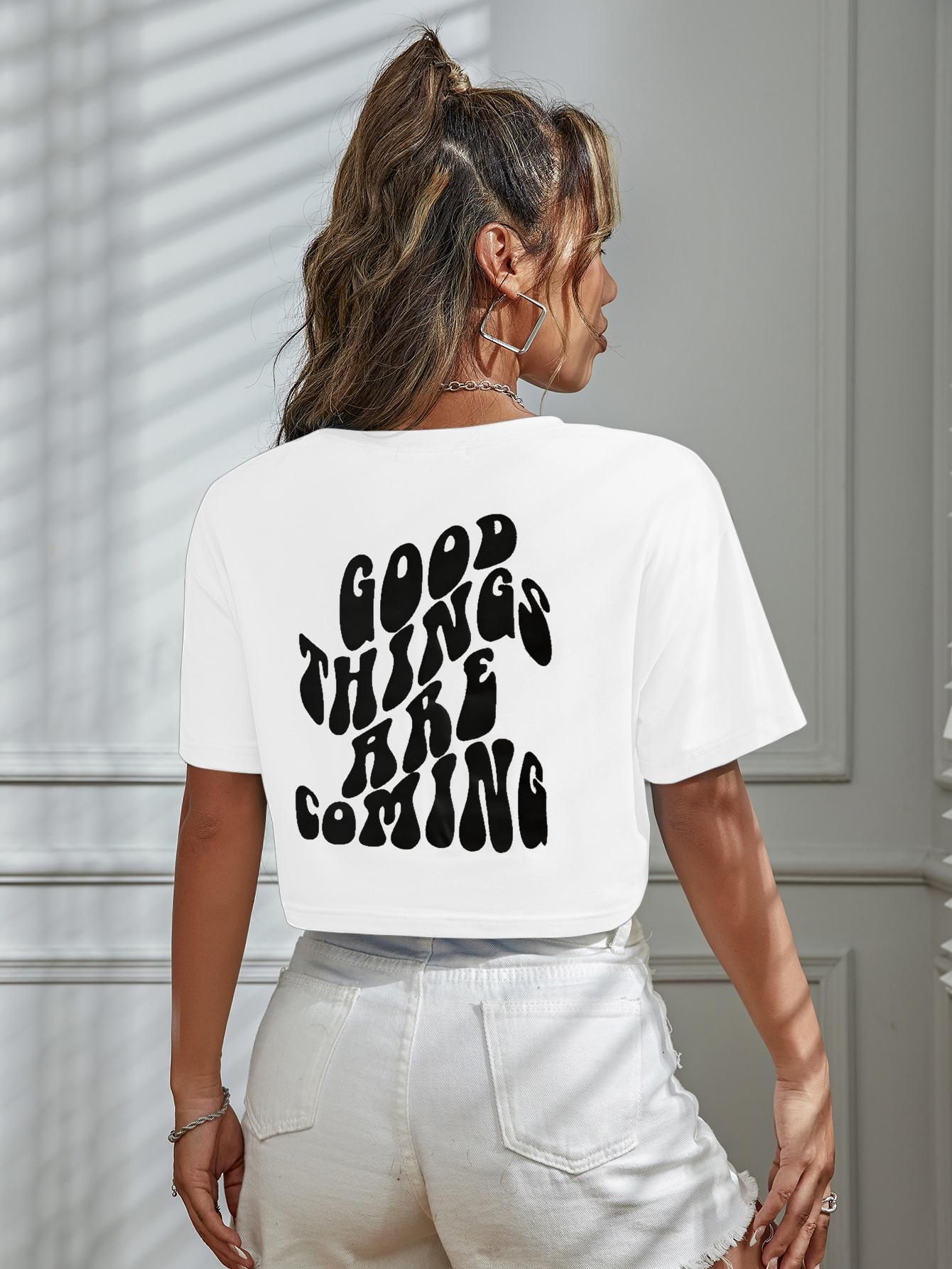 AAHWAN Women's Typography Back Print Crop Top - SaumyasStore