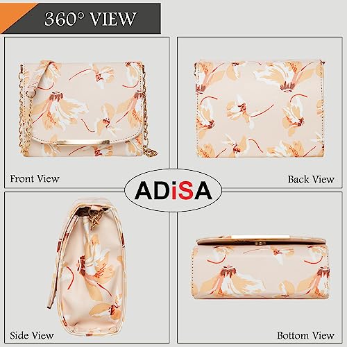 ADISA Women Girls Floral Print Sling Bag (Cream) - SaumyasStore