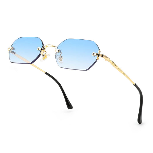 Karsaer Vintage Rectangle Sunglasses Rimless Frameless Candy Color Glasses Women Men - SaumyasStore