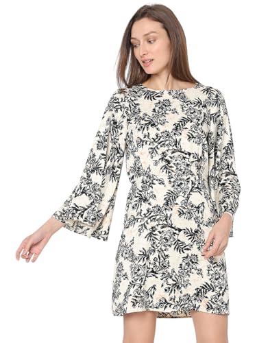 VERO MODA Women's Polyester A-Line Above The Knee Dress (Birch) - SaumyasStore