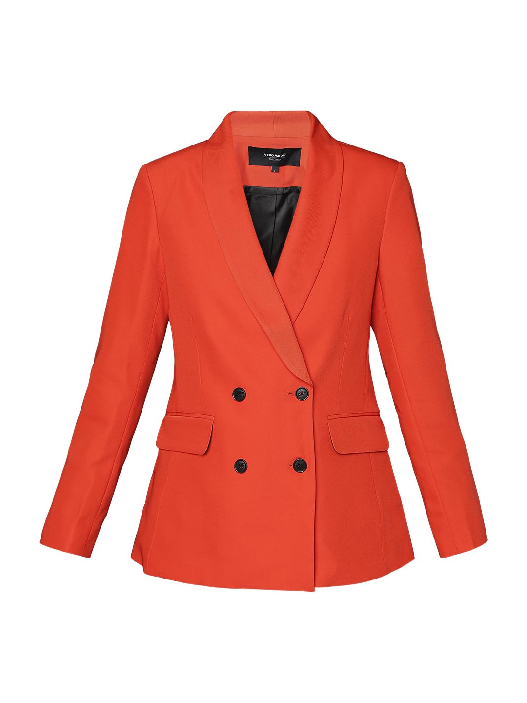 VERO MODA Women's Regular Blazer (10306955-Red Alert_Red - SaumyasStore