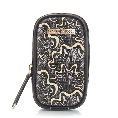 SACCI MUCCI Phone Pouch, Mobile Bag, Women's Wallet Sling Crossbody Bag for Mobile Cell Phone, Crossbody Phone Bag -Aquatic Mushrooms (Black) - SaumyasStore