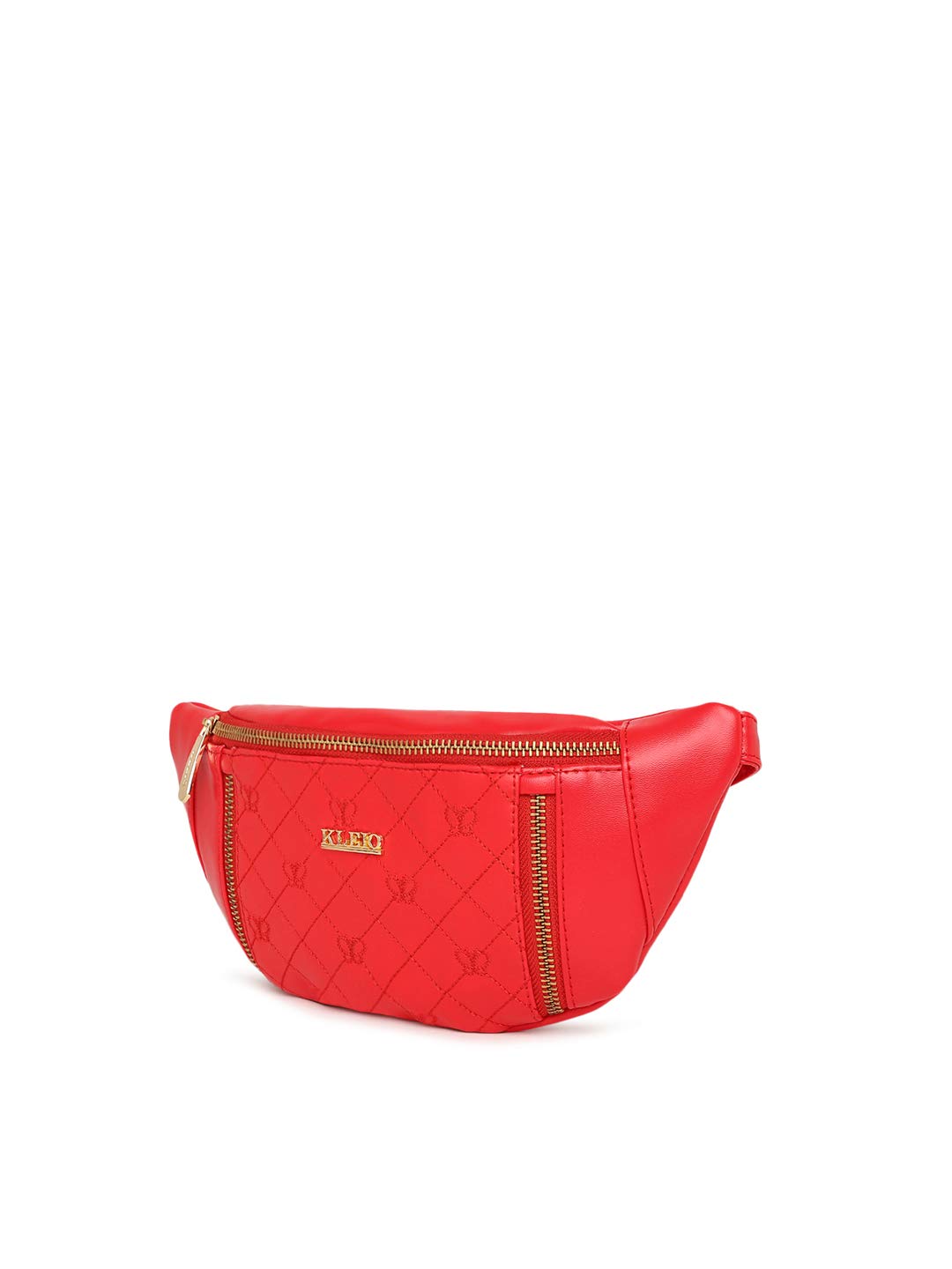 KLEIO Quilted Chain Sling Waist Belt Pouch for Women Girls (HO8017KL-RE) (Red) - SaumyasStore