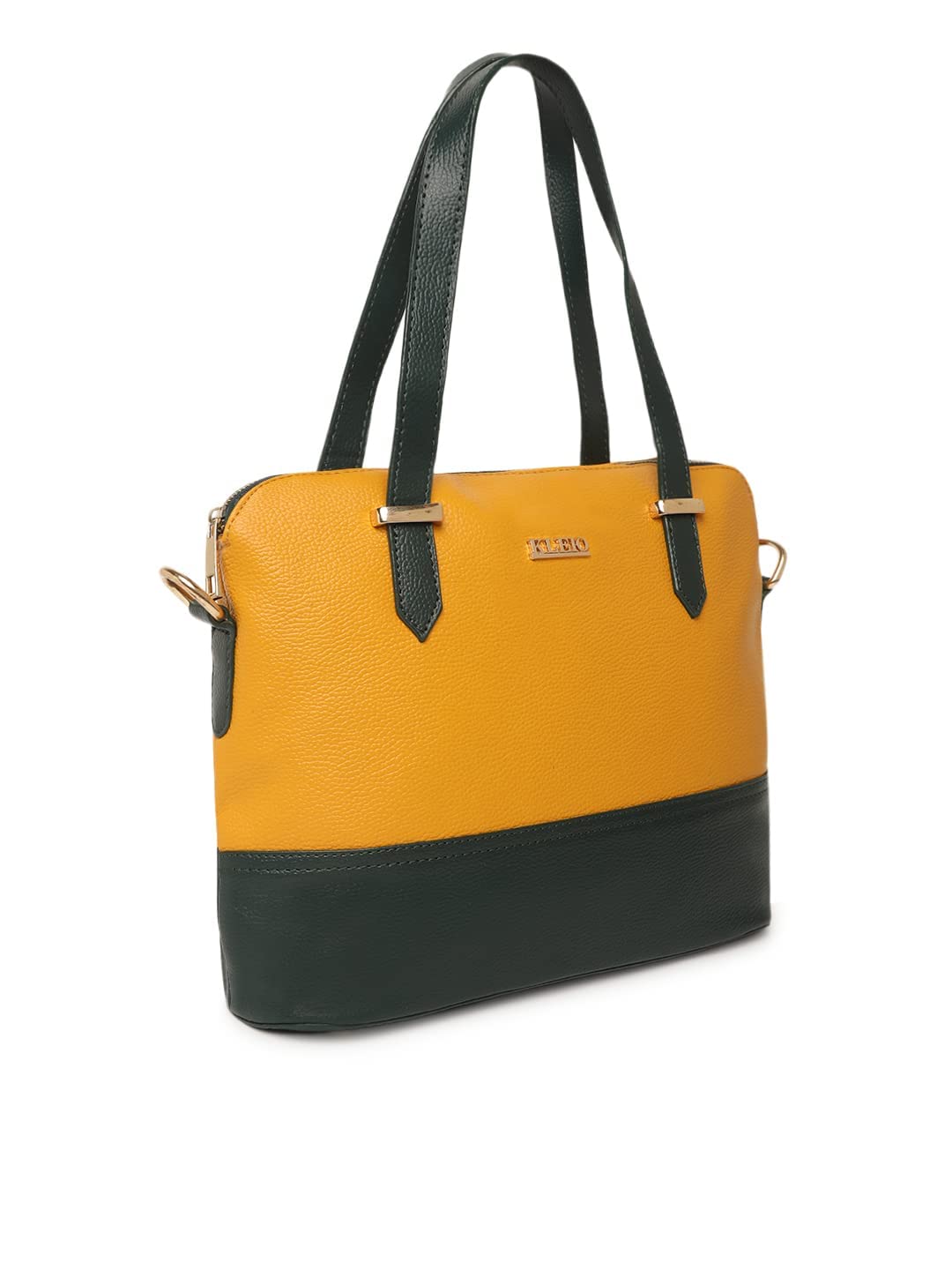 KLEIO PU Leather Twin Colour Hand Bag Purse For Girls Women Ladies (Dark Brown::White) (HO9003KL-DBWH) - SaumyasStore