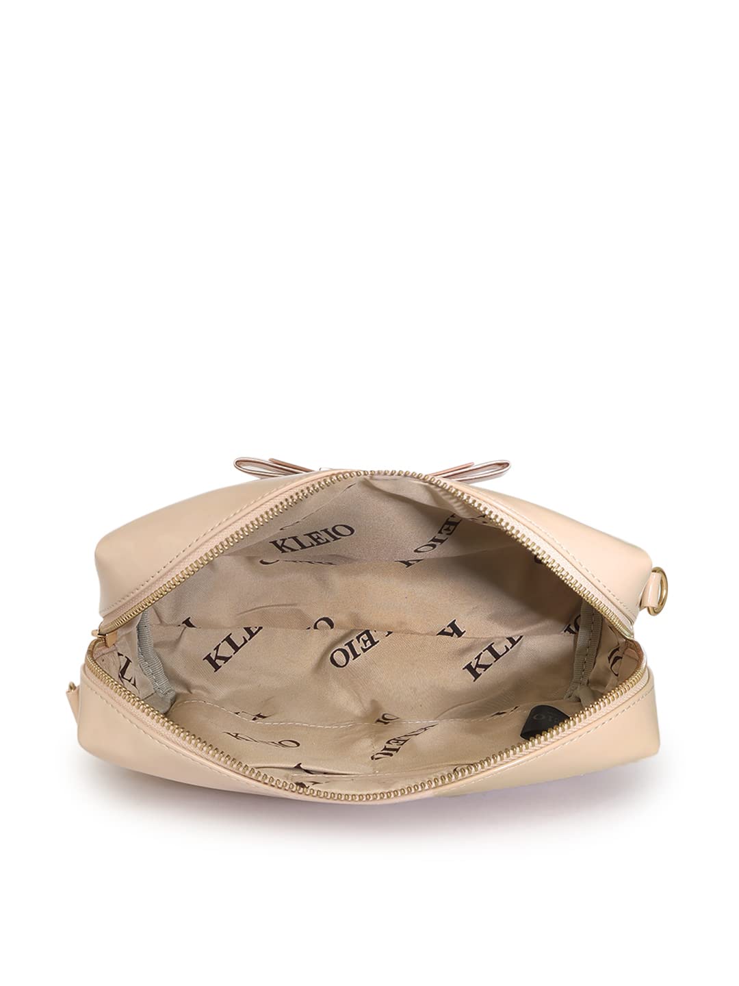 KLEIO Patent PU Leather Sling Crossbody Pouch for Women and Girls (HO8061KL-CR)(CREAM) - SaumyasStore