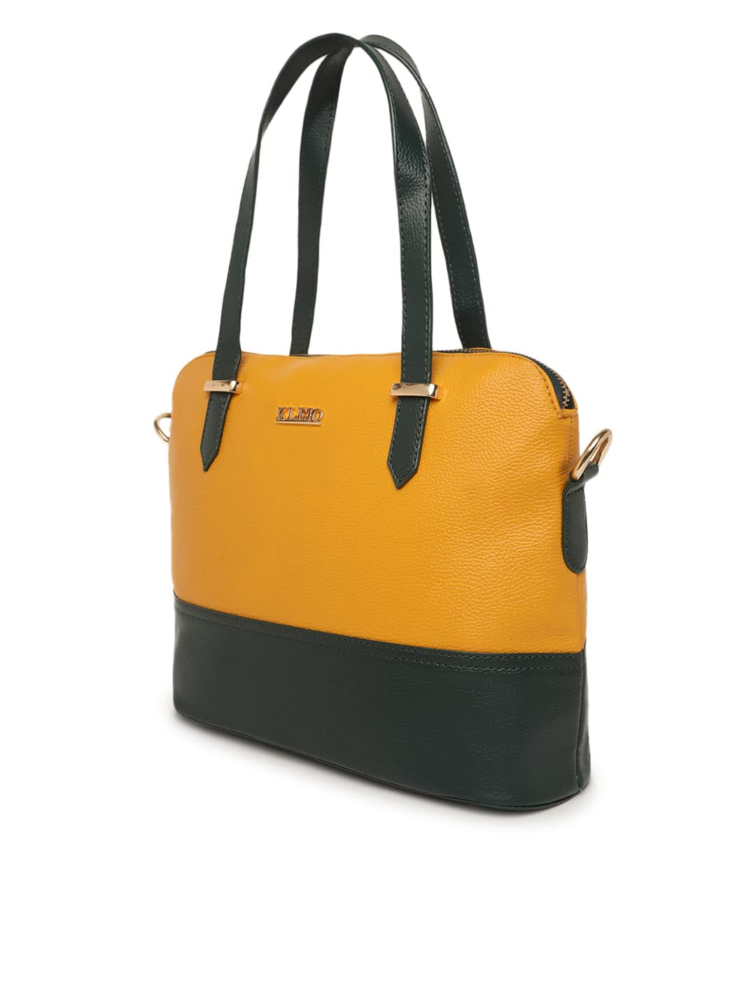 KLEIO PU Leather Twin Colour Hand Bag Purse For Girls Women Ladies (Dark Brown::White) (HO9003KL-DBWH) - SaumyasStore