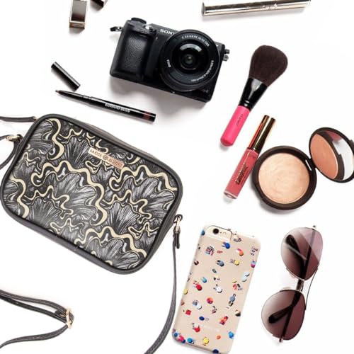 SACCI MUCCI Stylish Box Sling Bag for girls | Side Purse for Women Stylish Latest | Cross Body Sling Box Bags for Girls -Aquatic Mushrooms (Black) - SaumyasStore