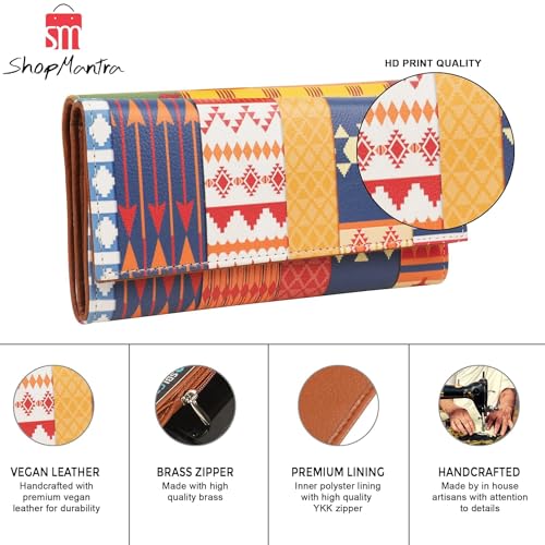 ShopMantra Abstract Triangle Pattern Multicolor Faux Leather Printed Women's Wallet - SaumyasStore