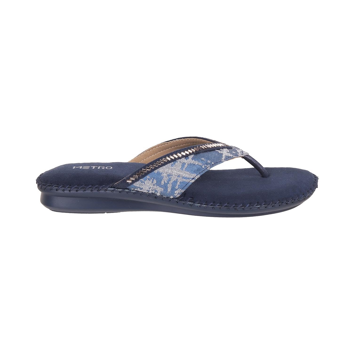 Metro Women Grey Wedge Heel Comfort Sandal - SaumyasStore