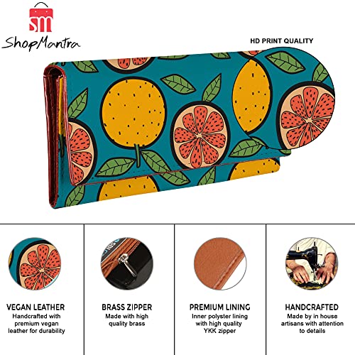 ShopMantra Wallet for Women's | Women's Wallet | Clutch | Ladies Purse | Made with Vegan Leather | Holds Upto 6 Cards | 2 Notes and 1 Coin Compartment | Magnetic Closure | Multicolor - SaumyasStore
