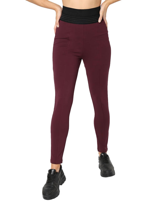 VERO MODA Women's Skinny Leggings (Winetasting) - SaumyasStore