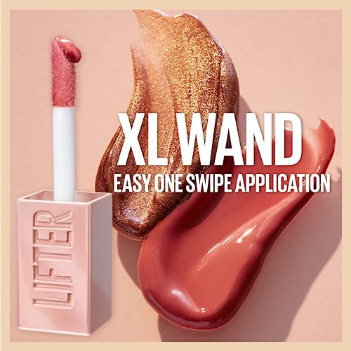 Maybelline Lifter Gloss, Hydrating Lip Gloss with Hyaluronic Acid, High Shine for Plumper Looking Lips, Pearl, Silver Pearl Clear, 0.18 Ounce - SaumyasStore