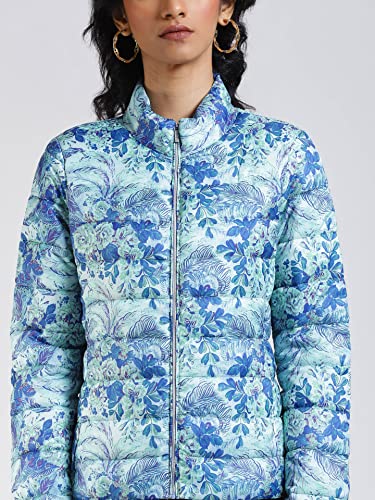 Label RITU KUMAR Women's Floral Regular Jacket JKTDP001N30093749-BLUE-L - SaumyasStore