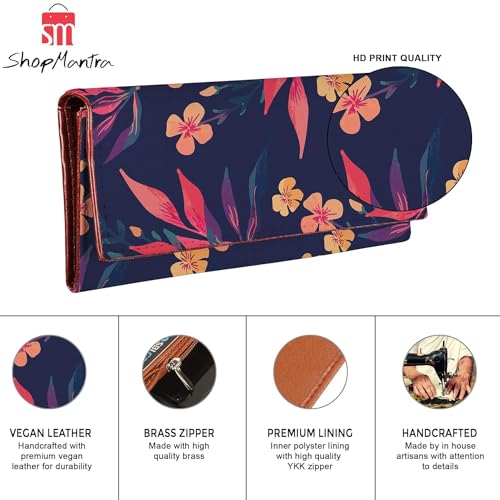 ShopMantra Wallet for Women's | Women's Wallet |Clutch |Vegan Leather | Holds Upto 6 Cards | 2 Notes and 1 Coin Compartment | Magnetic Closure | Multicolor - SaumyasStore