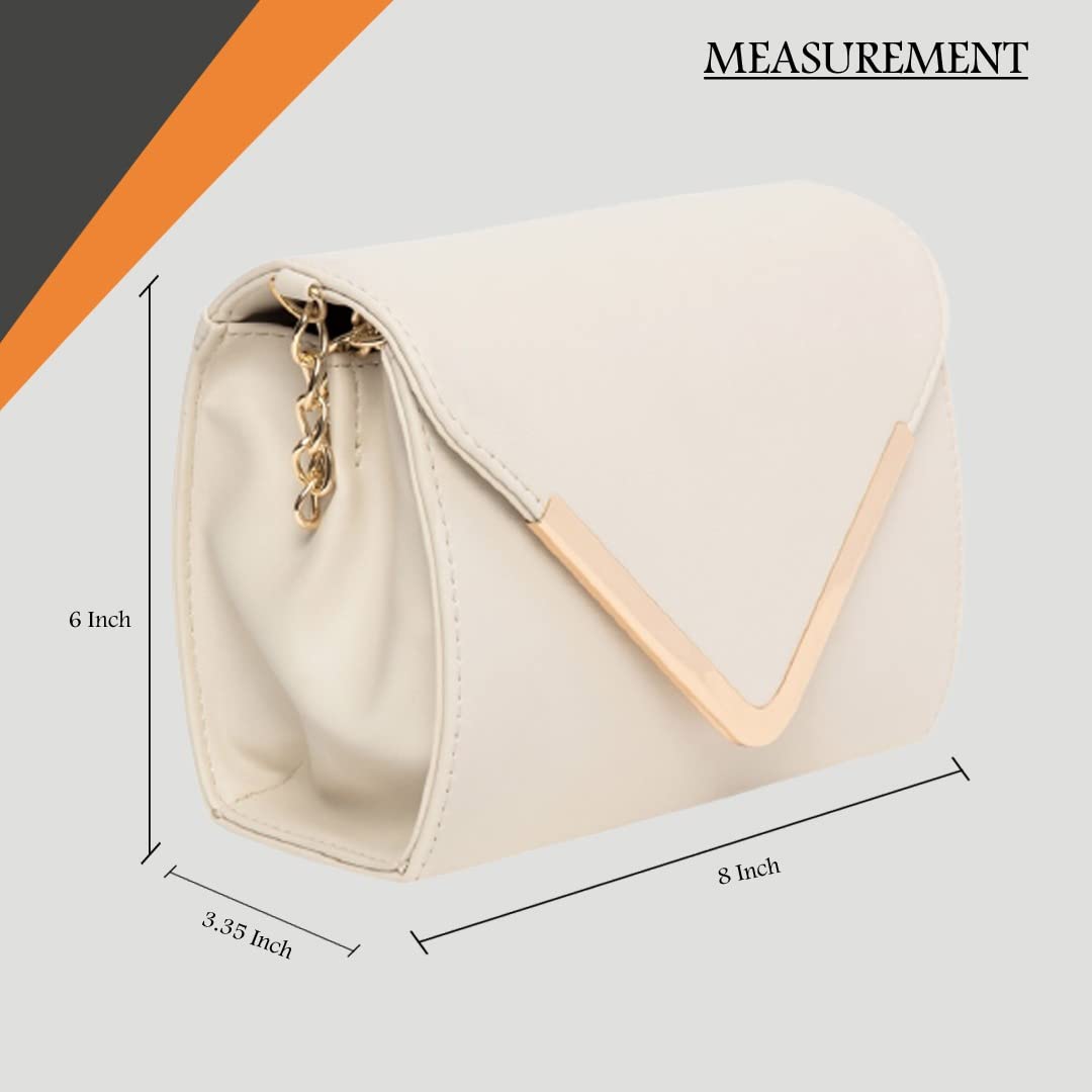 ADISA Women's Sling Bag (Off White) - SaumyasStore