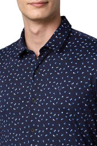 Allen Solly Men's Slim Fit Shirt (ASSFMKTFV20876_Navy - SaumyasStore