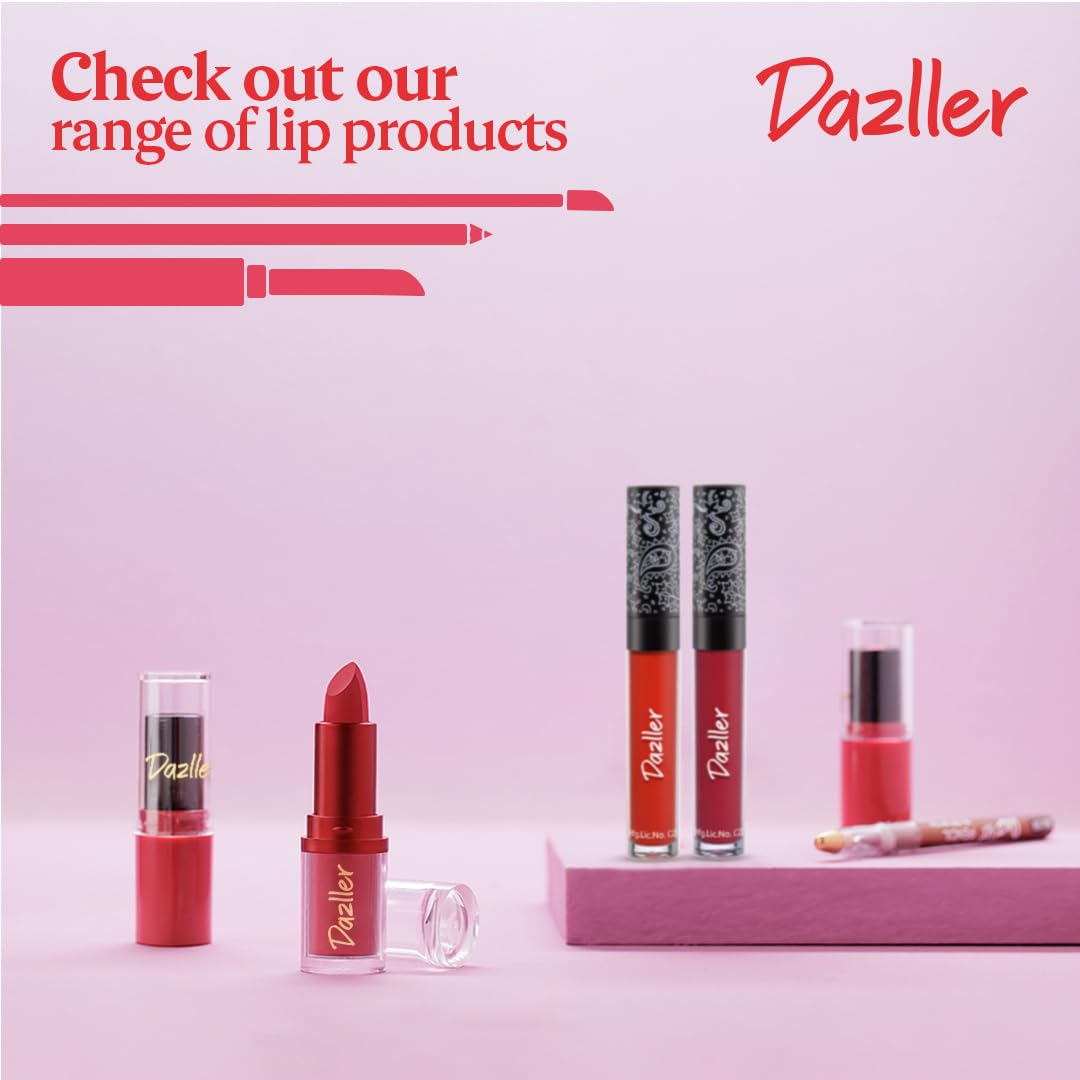 Dazller All Day Lipcolour,5g, DLC033-Alabaster, Ultra intense matte,Smudge-proof, Non-transfer,Lightweight,up to 8-hr Stay - SaumyasStore