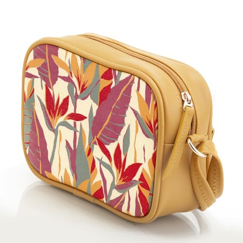 SACCI MUCCI Cross Body Sling Bag | Women's sling bag | Bags for women | Crossbody handbag | Sling handbag - Exotic Jungle (Mustard) - SaumyasStore