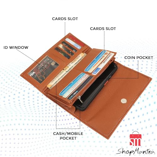 ShopMantra Wallet for Women's | Women's Wallet | Clutch | Vegan Leather | Holds Upto 11 Cards 1 ID Slot | 2 Notes and 1 Coin Compartment | Magnetic Closure | Multicolor - SaumyasStore