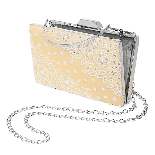 Peora Cream Clutch Purses for Women Handmade Evening Sling Handbag Stylish Bridal Fashion Clutch Bag for Girls - SaumyasStore