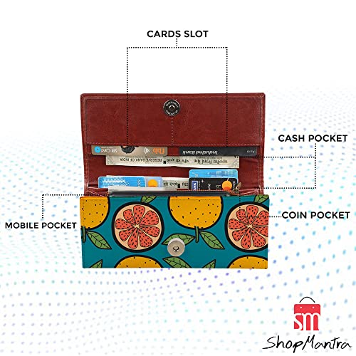 ShopMantra Wallet for Women's | Women's Wallet | Clutch | Ladies Purse | Made with Vegan Leather | Holds Upto 6 Cards | 2 Notes and 1 Coin Compartment | Magnetic Closure | Multicolor - SaumyasStore