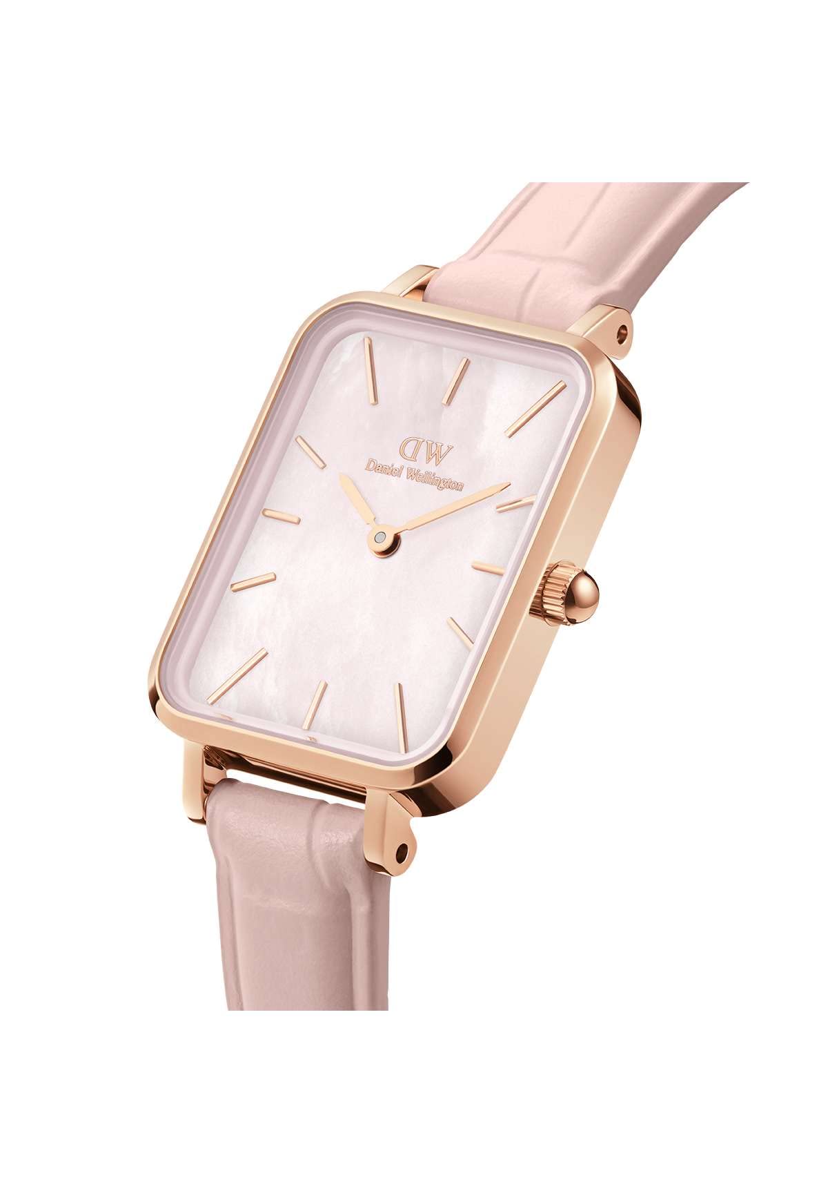 Daniel Wellington Quadro Pressed Rouge 20x26mm Mother of Pearl Dial Watch - SaumyasStore