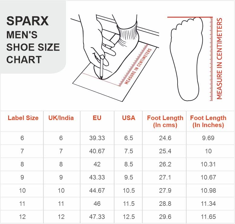Sparx Mens  BlackRed Walking Shoe - SaumyasStore