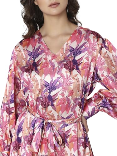 VERO MODA Women's Polyester Fit and Flare Midi Dress (Lantana) - SaumyasStore